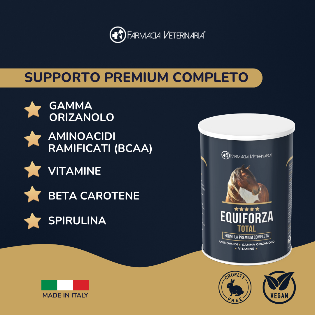 EQUIFORZA TOTAL – Formula Avanzata per Sviluppo Muscolare, Energia e Vitalità del Cavallo - Integratore per Cavalli